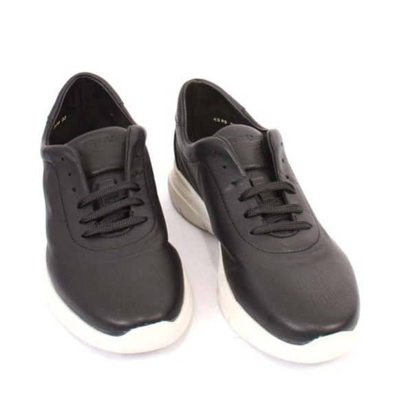 Frau 43g Black / White Leather Comfortable Lace-Up Flats Shoes - Picture 2 of 11